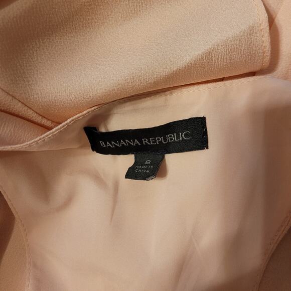 Banana Republic Asymmetric Flutter Hem Sleeveless Dress Blush Pink 8 - Picture 8 of 8